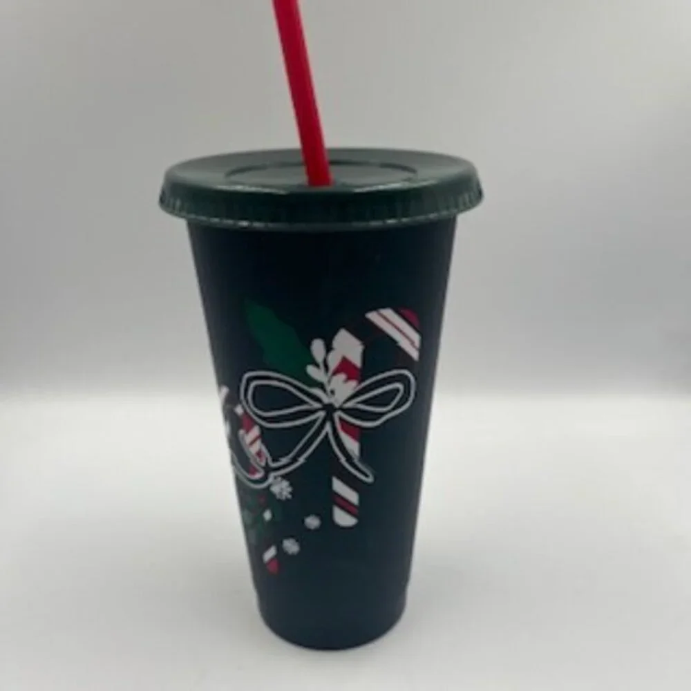Starbucks Christmas Cold Cups Venti‎ 24 oz Holiday Tumblers With Lids And Straws